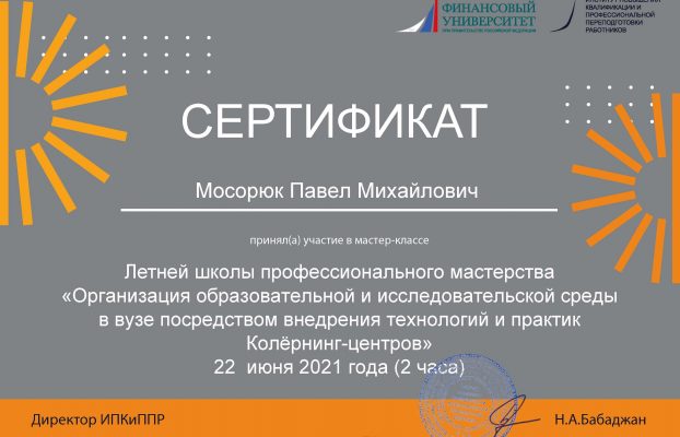 Организация образовательной и исследовательской среды в вузе посредством внедрения технологий и практик Колёрнинг-центров