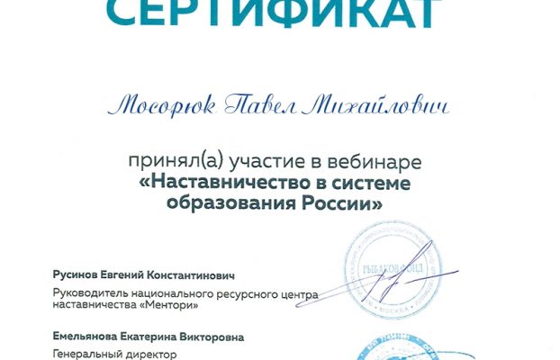 Наставничество в системе образования России